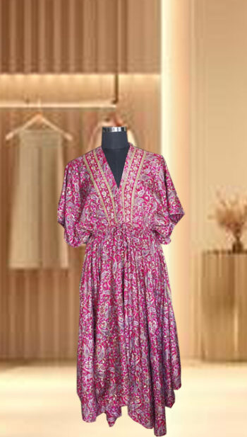 The Kasturi Silk Blend Frill Maxi Dress