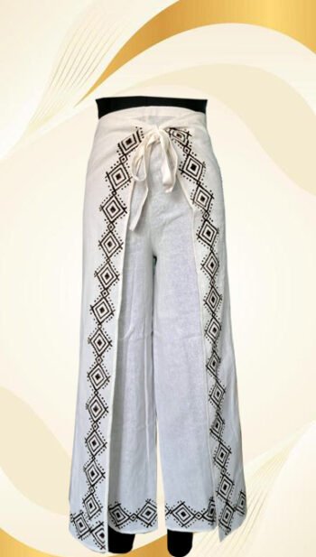 VANYA Hand-Block Printed Cotton Chinese Wrap Trouser