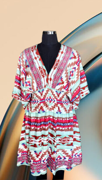 Aria Paisley Digital Silk-Blend Mini Dress