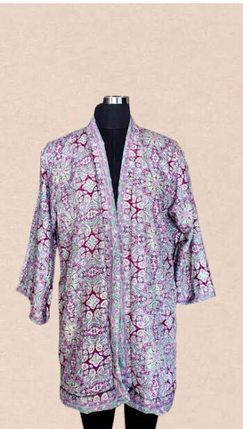 Kasturi Paisley Silk-Blend Short Kimono Cardigan