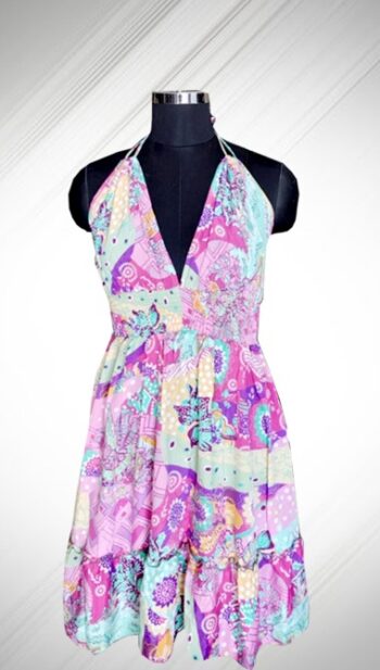 Kasturi Paisley Silk-Blend Halter Mini Dress